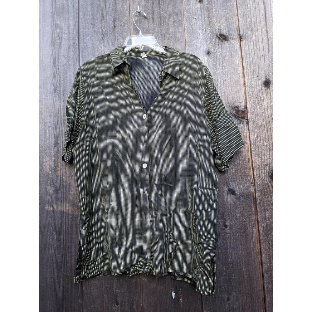 Vintage Groovy optical illusion disco shirt with shell buttons